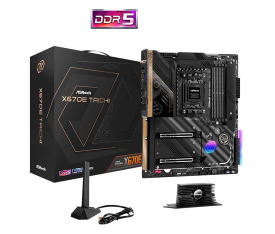 ASRock MB Sc AM5 X670E TAICHI, AMD X670, 4xDDR5, 1xHDMI, WI-FI, EATX