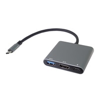 PremiumCord Adaptér USB-C na HDMI + USB3.0 + PD, rozlišení 4K a FULL HD 1080p