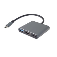 PremiumCord Adaptér USB-C na HDMI + USB3.0 + PD, rozlišení 4K a FULL HD 1080p