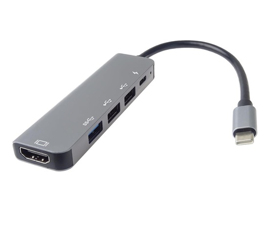 PremiumCord Adaptér USB-C na HDMI + USB3.0 + 2x USB2.0 + PD(power delivery)