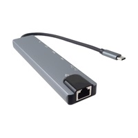 PremiumCord Adaptér USB-C na HDMI + USB3.0 + USB2.0 + PD + SD/TF + RJ45