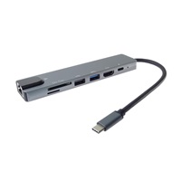 PremiumCord Adaptér USB-C na HDMI + USB3.0 + USB2.0 + PD + SD/TF + RJ45