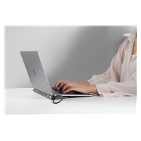 PREMIUMCORD Dokovací stanice USB-C 10v1, 1xHDMI, 1xVGA, 2xUSB-C, 3xUSB, 1xRJ45, čtečka SD karet, šedá
