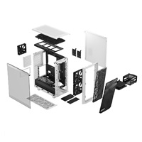 FRACTAL DESIGN skříň Meshify 2 Compact White TG Clear Tint, USB 3.1 Type-C, 2x USB 3.0, bez zdroje, mATX