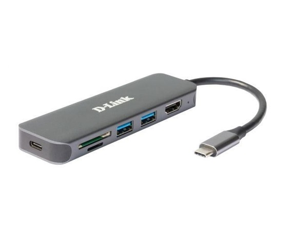 D-Link DUB-2327 USB-C Hub with HDMI and SD/microSD Card Reader, 2x USB3.0, mini docking station