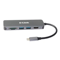 D-Link DUB-2327 USB-C Hub with HDMI and SD/microSD Card Reader, 2x USB3.0, mini docking station
