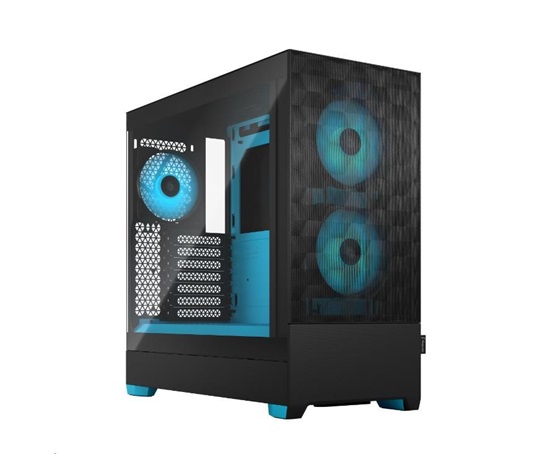 FRACTAL DESIGN skříň Pop Air RGB Cyan Core TG Clear Tint, 2x USB 3.0, bez zdroje, ATX