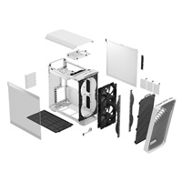 FRACTAL DESIGN skříň Torrent Compact White TG Clear Tint, USB 3.1 Type-C, 2x USB 3.0, bez zdroje, E-ATX