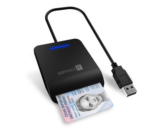 CONNECT IT USB čtečka eObčanek a čipových karet, černá