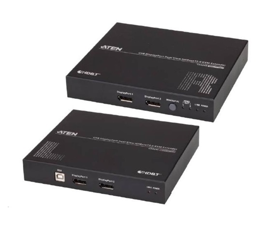 ATEN Extender PC-konzole Dual DP, HDBaseT 2.0, USB, RS-232, audio, 4K@100m