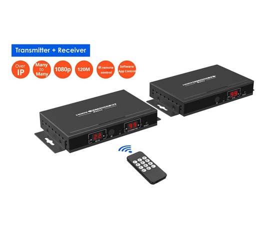 PremiumCord HDMI 1080p matrix over IP extender na 120m přes LAN