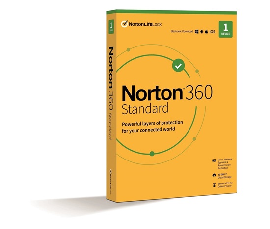 NORTON 360 STANDARD 10GB + VPN 1 uživatel pro 1 zařízení na 2 roky ESD