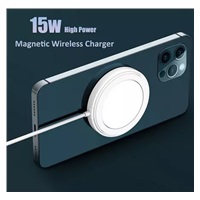 1stCOOL bezdrátová QI nabíječka 15W, přenosná, magnetická, MagSafe kompatibilní, bílá