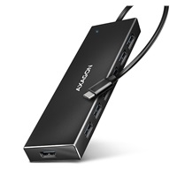 AXAGON HUE-F7C, 7x USB 3.2 Gen 1 ALU FLAT CHARGING hub, złącze zasilania micro USB, kabel USB-C 30cm