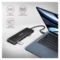 AXAGON HUE-F7C, 7x USB 3.2 Gen 1 ALU FLAT CHARGING hub, złącze zasilania micro USB, kabel USB-C 30cm
