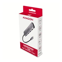 AXAGON HMC-HCR3A, USB 3.2 Gen 1 hub, porty 3x USB-A, HDMI 4k/30Hz, SD/microSD, kabel USB-C 20cm