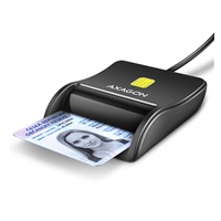 AXAGON CRE-SM3N, USB-A FlatReader czytnik kart identyfikacyjnych, kabel 1,3 m