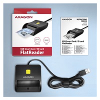 AXAGON CRE-SM3N, USB-A FlatReader czytnik kart identyfikacyjnych, kabel 1,3 m