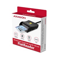 AXAGON CRE-SM3SD, USB-A FlatReader 4-slot czytnik kart identyfikacyjnych + SD/microSD/SIM, kabel 1,3 m