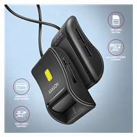AXAGON CRE-SM3SD, USB-A FlatReader 4-slot czytnik kart identyfikacyjnych + SD/microSD/SIM, kabel 1,3 m