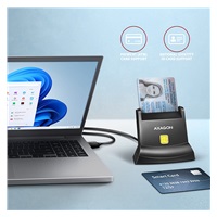 AXAGON CRE-SM4N, USB-A StandReader czytnik kart identyfikacyjnych, kabel 1,3 m