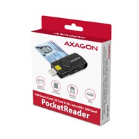 AXAGON CRE-SMP2A, USB-A + USB-C PocketReader 4-slot czytnik kart identyfikacyjnych + SD/microSD/SIM