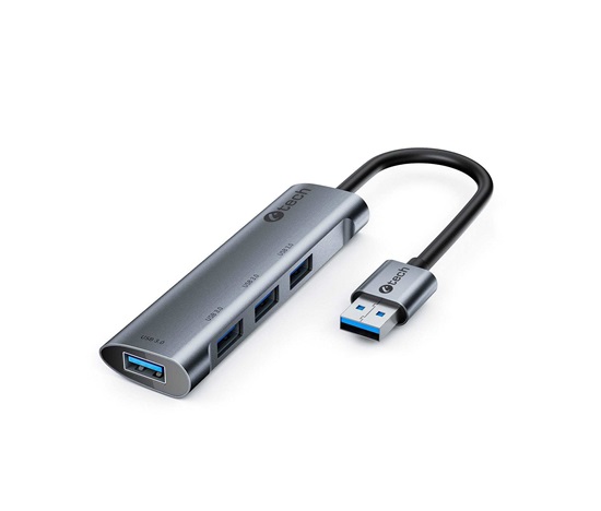 C-TECH UHB-U3-AL, USB Hub, 4x USB 3.2 Gen 1, hliníkové tělo