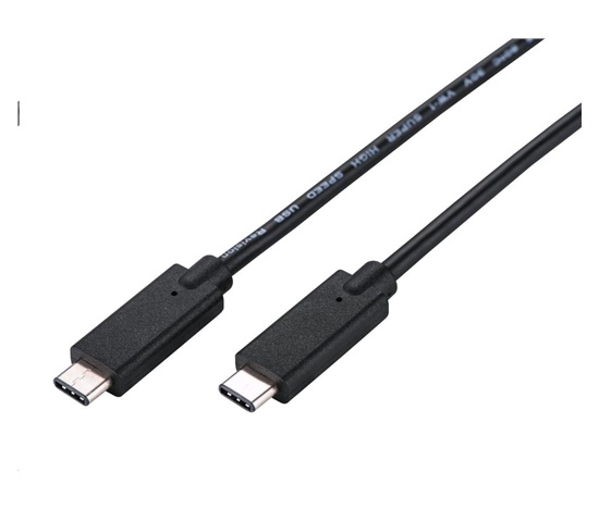 C-TECH kabel USB 3.2, Type-C (CM/CM), PD 100W, 20Gbps, 2m, černý