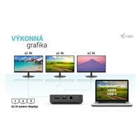 i-tec USB-C HDMI + Dual DP Docking Station + Power Delivery 100 W