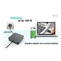 i-tec USB-C HDMI + Dual DP Docking Station + Power Delivery 100 W