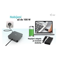 i-tec USB-C HDMI + Dual DP Docking Station + PD 100 W + Universal Charger 112 W