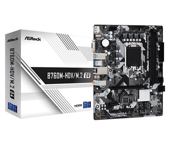 ASRock MB Sc LGA1700 B760M-HDV/M.2 D4, Intel B760, 2xDDR4, 1xDP, 1xHDMI, 1xVGA, mATX