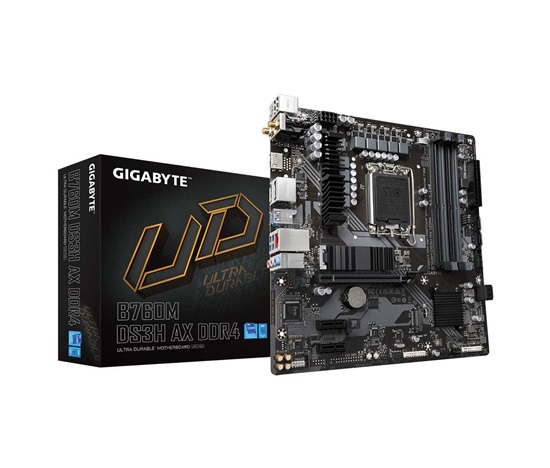 GIGABYTE MB Sc LGA1700 B760M DS3H AX DDR4, Intel B760, 4xDDR4, 2xDP, 1xHDMI, WI-FI, mATX