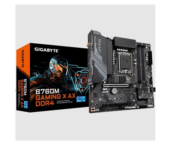 GIGABYTE MB Sc LGA1700 B760M GAMING X AX DDR4, Intel B760, 4xDDR4, 1xDP, 1xHDMI, WI-FI, mATX