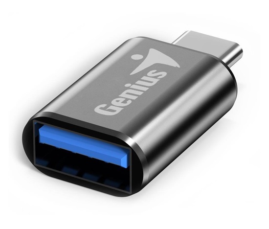 GENIUS ACC-C2A redukce z USB-C na USB-A, kovově šedá