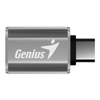 GENIUS ACC-C2A redukce z USB-C na USB-A, kovově šedá
