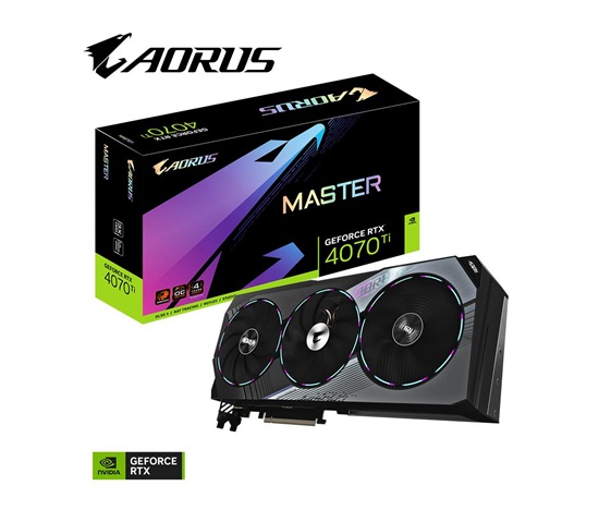 GIGABYTE VGA NVIDIA GeForce RTX 4070 Ti AORUS MASTER 12G, 12G GDDR6X, 3xDP, 1xHDMI