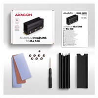 AXAGON CLR-M2XL, aluminiowy pasywny radiator dla jedno- i dwustronnych dysków M.2 SSD, wysokość 36 mm