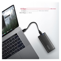 AXAGON EEM2-SB2, USB-C 3.2 Gen 2 - M.2 NVMe & SATA SSD metalowy RAW box, bezśrubowy, czarny