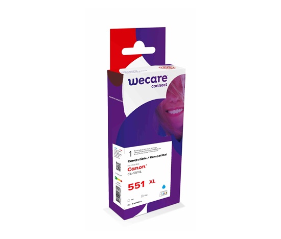 WECARE ARMOR cartridge pro Canon Pixma MG5450, IP7250 (CLi551XLC), modrá/cyan, 13ml, 800str