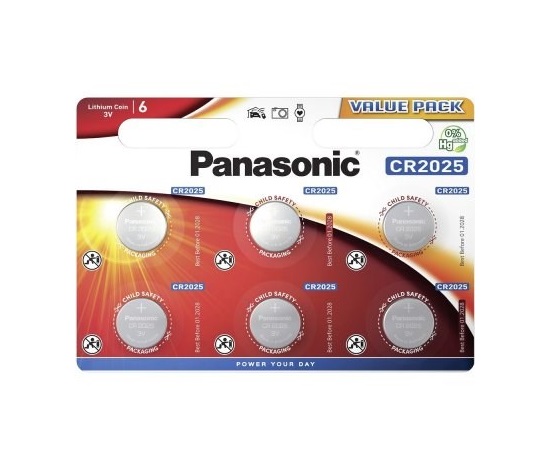 PANASONIC Lithiová baterie (knoflíková) CR-2025EL/6BP 3V (Blistr 6ks)