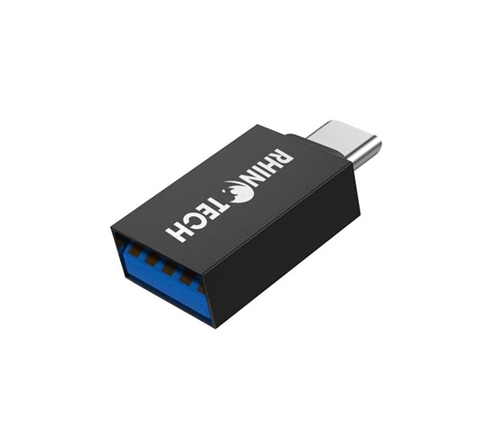 RhinoTech redukce USB-C (M) na USB-A (F), OTG, černá
