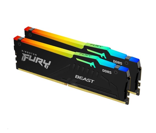 DIMM DDR5 64GB 6000MT/s CL40 (Kit of 2) KINGSTON FURY Beast RGB XMP