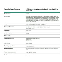 HPE Networking Instant On Switch 24p Gigabit 2p SFP Fanless 1830