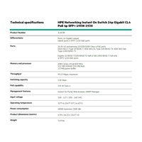 HPE Networking Instant On Switch 24p Gigabit CL4 PoE 4p SFP+ 195W 1930 (JL683B)