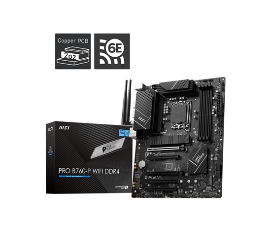 MSI MB Sc LGA1700 PRO B760-P WIFI DDR4, Intel B760, 4xDDR4, 1xDP, 1xHDMI, WI-FI