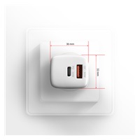 AXAGON ACU-PQ30W, Sil ładowarka sieciowa 30W, 2x port (USB-A + USB-C), PD3.0/PPS/QC4+/SFC/AFC/Apple, biała