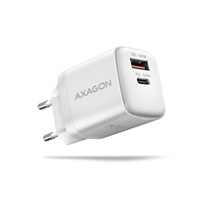AXAGON ACU-PQ30W, Sil ładowarka sieciowa 30W, 2x port (USB-A + USB-C), PD3.0/PPS/QC4+/SFC/AFC/Apple, biała