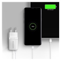 AXAGON ACU-PQ30W, Sil ładowarka sieciowa 30W, 2x port (USB-A + USB-C), PD3.0/PPS/QC4+/SFC/AFC/Apple, biała