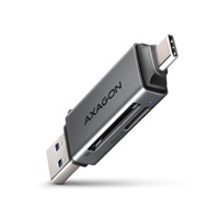 AXAGON CRE-DAC, USB-C + USB-A, 5 Gbps - czytnik kart MINI, 2-slot & lun SD/microSD, obsługa UHS-I